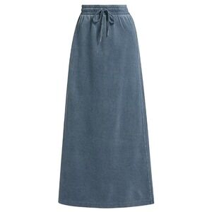 Stellae Dux Women's Small Blue Acid Wash Maxi Skirt Drawstring Waist  39" Length
